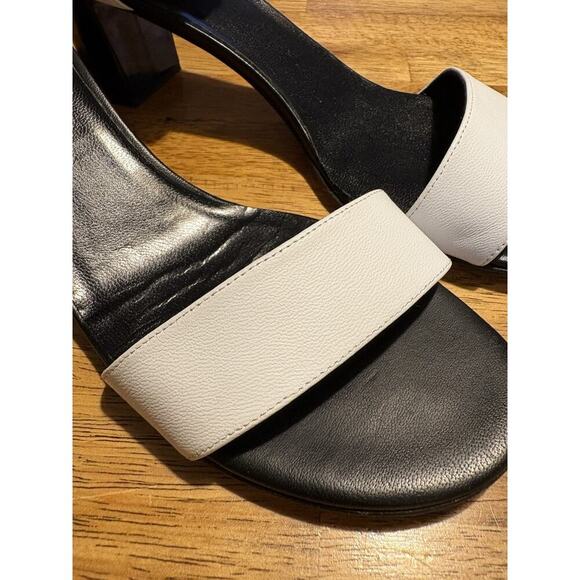 KATE SPADE Size 10 Strappy Open Toe Block Heel White and Black Quiet Luxury - Picture 6 of 14